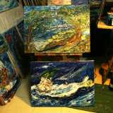 ...ma il soggetto predominante � chiaramente il blu del mare: tempeste e burrasche vengono raffigurate in immagini che richiamano i pittori impressionisti